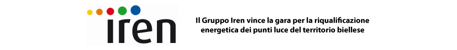 Logo IREN che ha vinto la gara per la riqualificazione energetica dei punti luce del territorio biellese